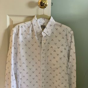 Men’s long sleeve button down -LACROSSE theme